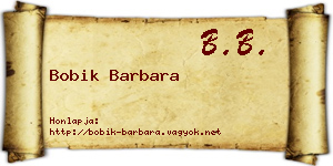 Bobik Barbara névjegykártya